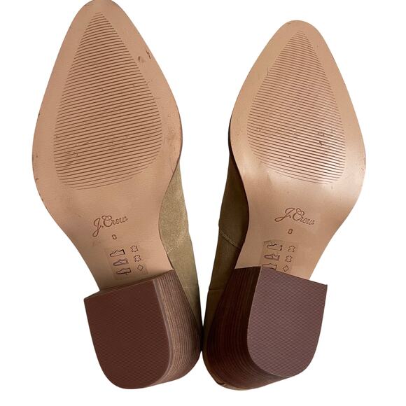 J. Crew Women's Size 8 Suede Leather Western Ankle Boots Tan Beige - Picture 6 of 11
